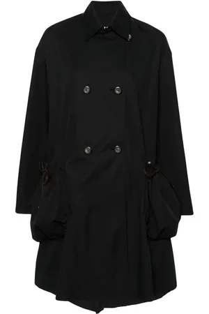 Emporio Armani Manteau en coton mélangé à boutonnière croisée