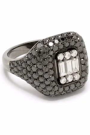 MONAN Bague en or blanc 14ct ornée de diamants