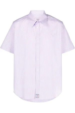 MARTINE ROSE Chemise rayée à logo brodé