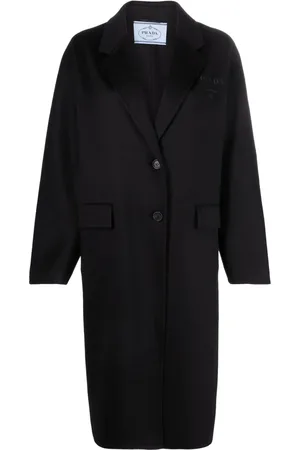 Prada Manteau en cachemire à logo brodé