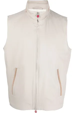 Kiton Gilet en cuir à fermeture zippée