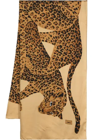 Saint Laurent écharpe en soie à imprimé léopard (années 1980)