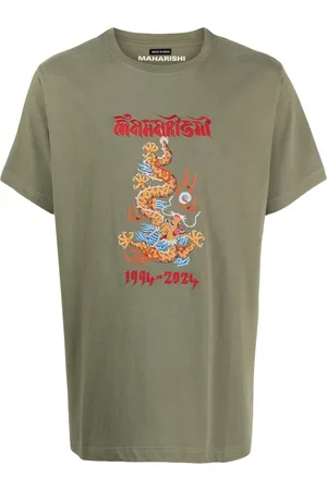 Maharishi Chemise en coton biologique à imprimé dragon