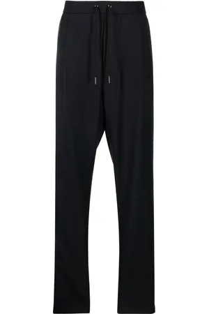 Giorgio Armani Pantalon de jogging en laine vierge à lien de resserrage