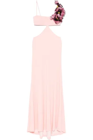 Costarellos Robe longue à appliques fleurs