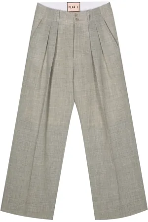 Plan C Pantalon droit à design chiné