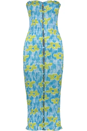AMY CROOKES Robe mi-longue à fleurs