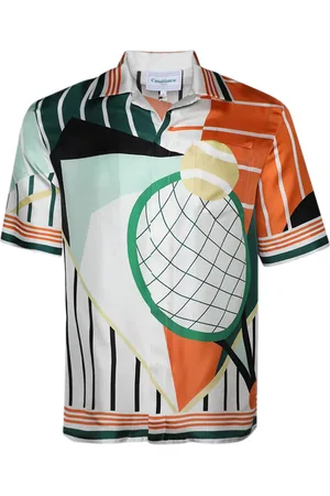 Casablanca Chemise Court Abstrait en soie
