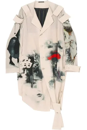 YOHJI YAMAMOTO Veste longue à imprimé artistique