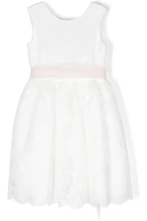 Mimilù Robe en dentelle Chantilly à fleurs appliquées