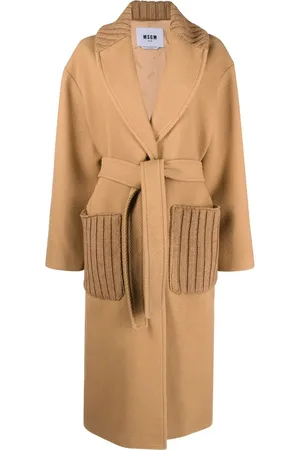 Msgm Manteau ceinturé à simple boutonnage