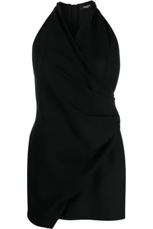 Balmain Robe courte drapée à dos-nu