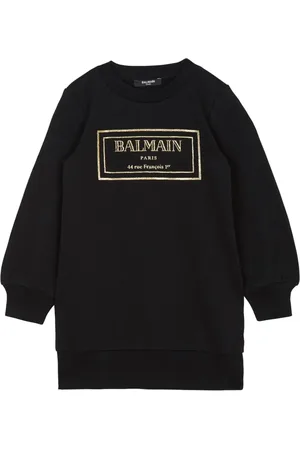 Balmain Robe en coton à logo imprimé