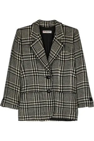 Saint Laurent Blazer à motif pied de poule (années 1980)