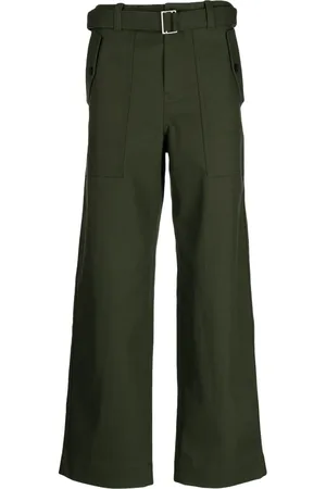 Maison Kitsuné Pantalon droit à taille ceinturée