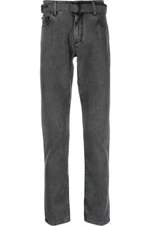 OFF-WHITE Jean droit à taille ceinturée
