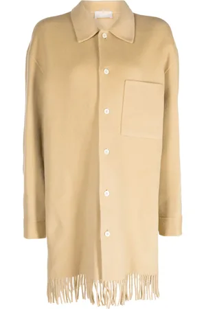 SYSTEM Manteau boutonné à ourlet frangé