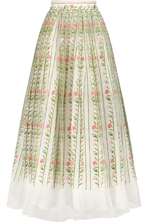 Giambattista Valli Jupe longue à fleurs brodées