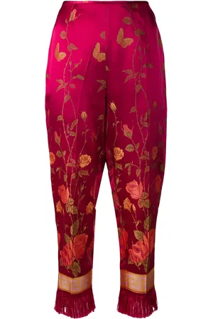 Jean Paul Gaultier Pantalon crop à fleurs