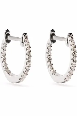 DJULA Créoles en or blanc 18ct pavées de diamants
