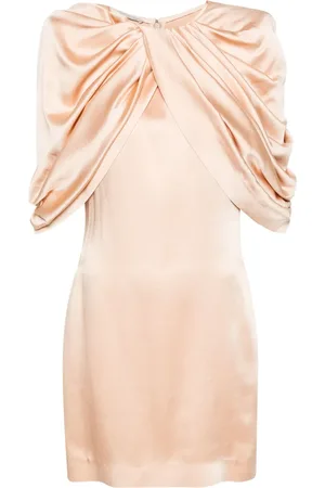 Stella McCartney Robe courte en satin à design drapé