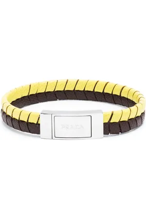 Prada Bracelet tressé à logo embossé