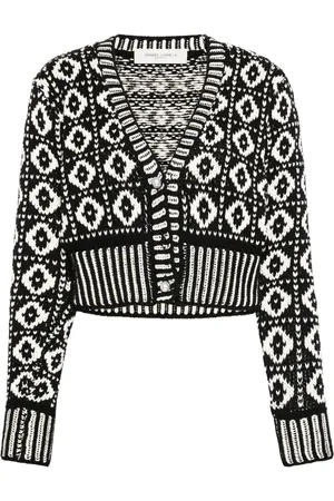 Golden Goose Cardigan ceinturé en laine à motif en jacquard