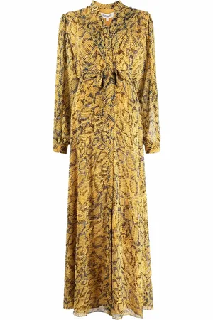 Diane von Furstenberg Robe ceinturée à imprimé peau de serpent