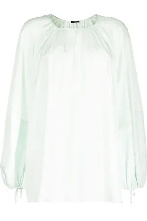 Joseph Blouse en soie à col froncé