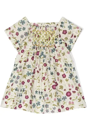 BONPOINT Robe froncée Paris à fleurs