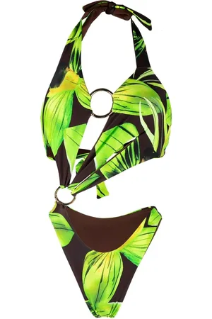 Louisa Ballou Maillot de bain à imprimé feuillage