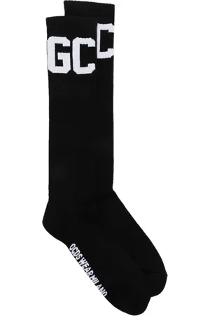 GCDS Chaussettes nervurées à logo en jacquard