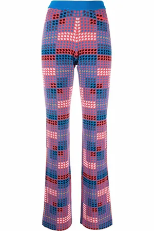 Paco rabanne Pantalon en maille à motif géométrique