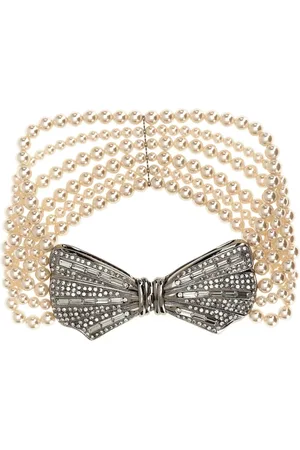 Alessandra Rich Collier ras du cou à détails de perles