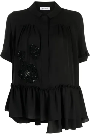 DICE KAYEK Chemise en soie à fleurs brodées