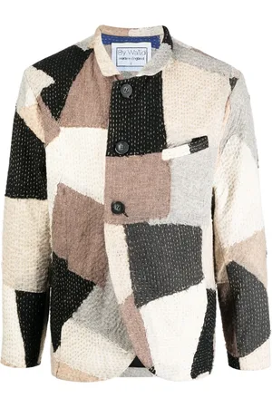 BY WALID Veste en laine à design patchwork