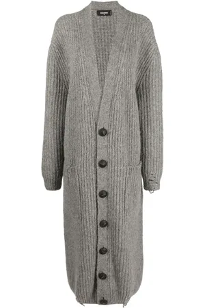 Dsquared2 Cardigan long nervuré à boutonnière