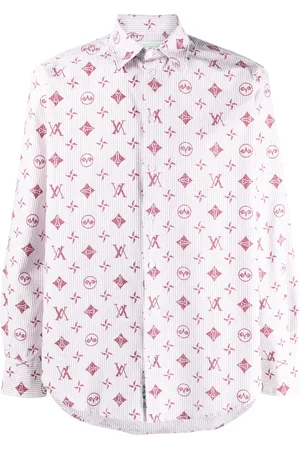 ARIES Chemise rayée en coton à motif monogrammé