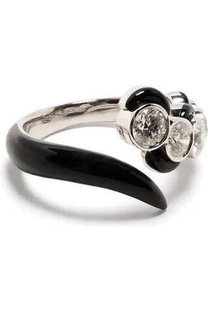 NIKOS KOULIS Bague en or blanc 18ct ornée de diamants et d