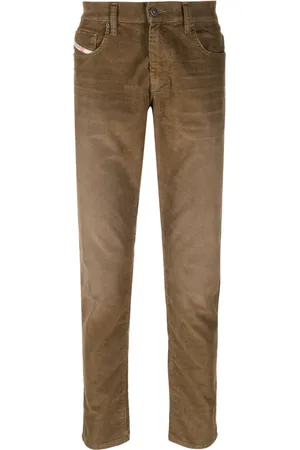 Diesel Pantalon en velours côtelé à effet délavé