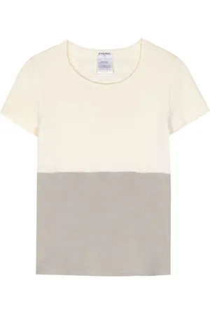 CHANEL T-shirt en coton bicolore (2001)