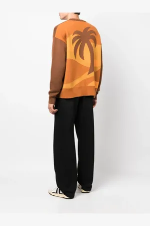 Palm Angels Pull en maille intarsia à col rond