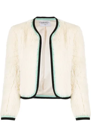 CHANEL Veste sans col à logo brodé (années 1990-2000)