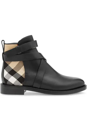 Burberry Bottines en cuir à carreaux