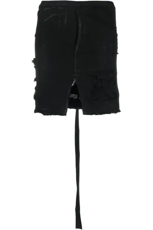 Rick Owens Minijupe en jean à effet usé