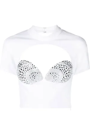 AREA T-shirt Mussel Cup à ornements en cristal