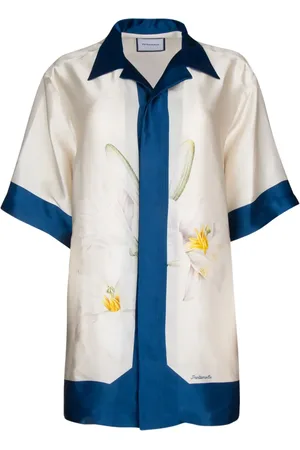 PANTAMOLLE Chemise en soie à fleurs