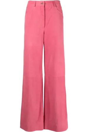 Alberta Ferretti Pantalon en daim à coupe ample