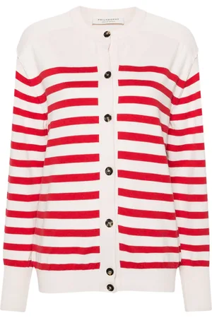 Serafini Cardigan rayé à logo brodé