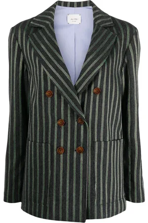 ALYSI Blazer rayé à boutonnière croisée
